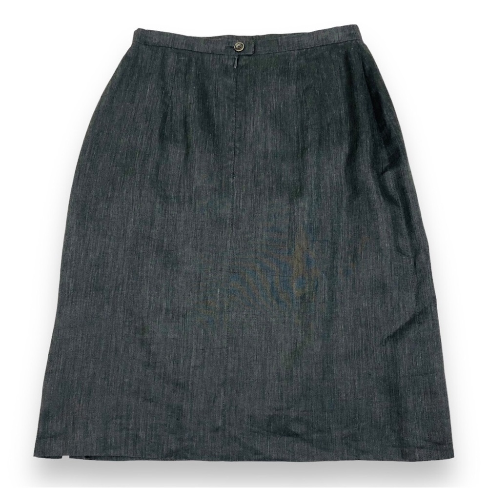 Akris Punto Linen Brown Pencil Skirt - Picture 6 of 12
